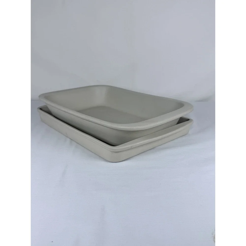 Vintage Huey-Chang Taiwan Stoneware Baking Dishes Nesting Bakeware Set Beige